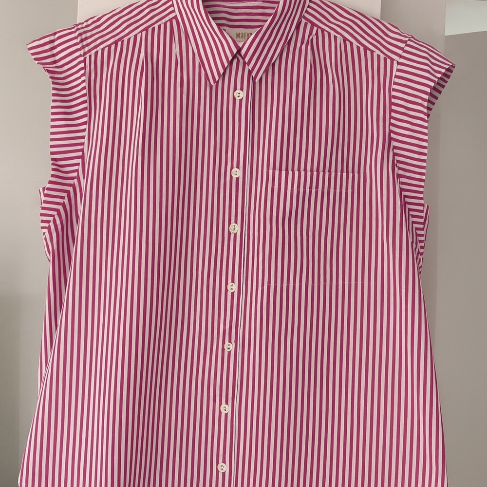 Anthropologie Maeve Pink Striped Button Down Shirt